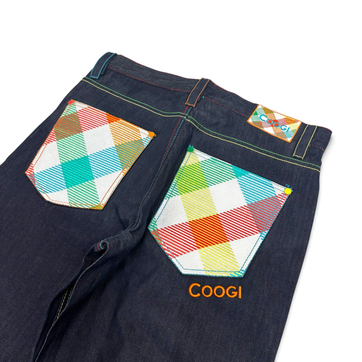 New Vintage Coogi Plaid Print Jeans 36
