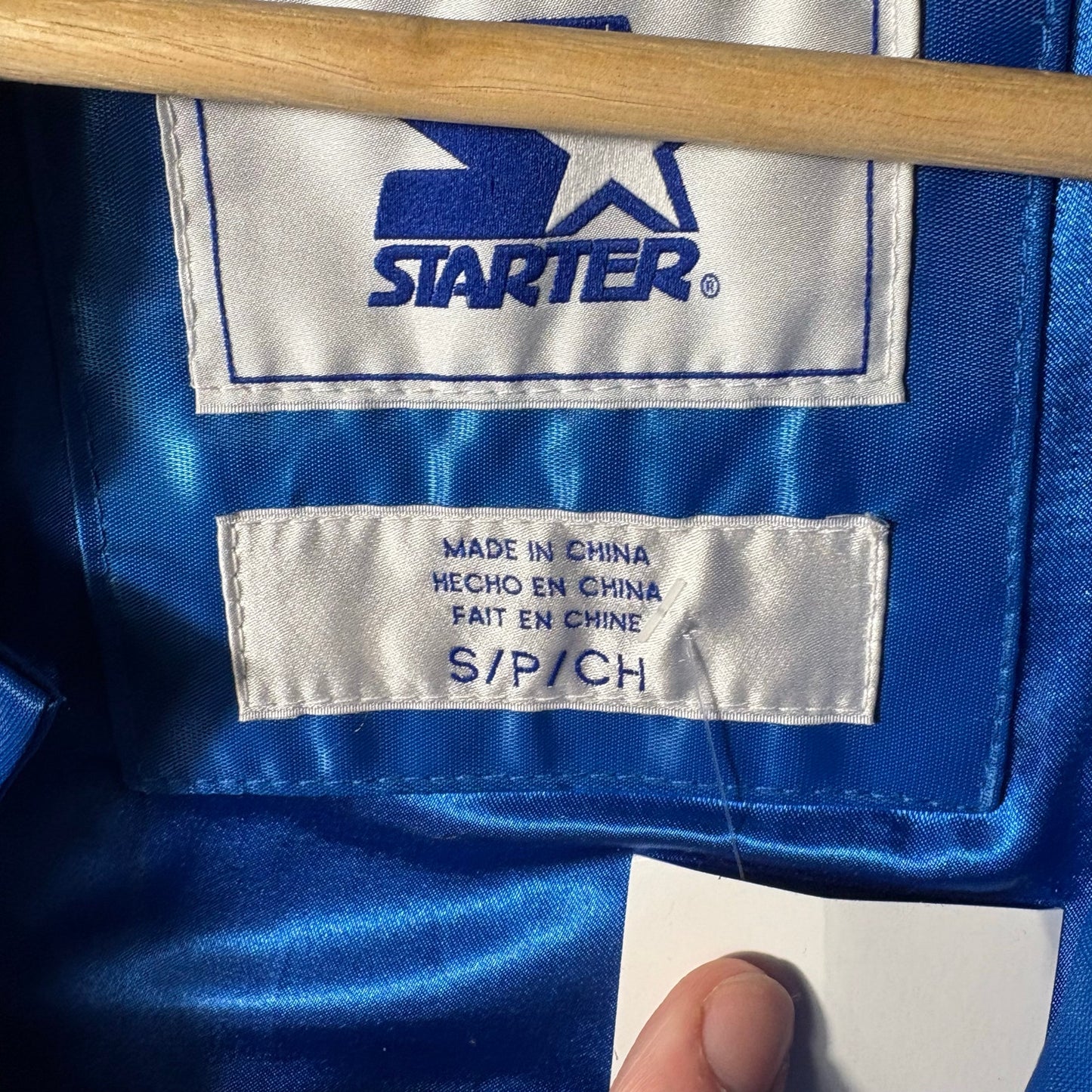 Toronto blue jays royal satin starter bomber jacket S