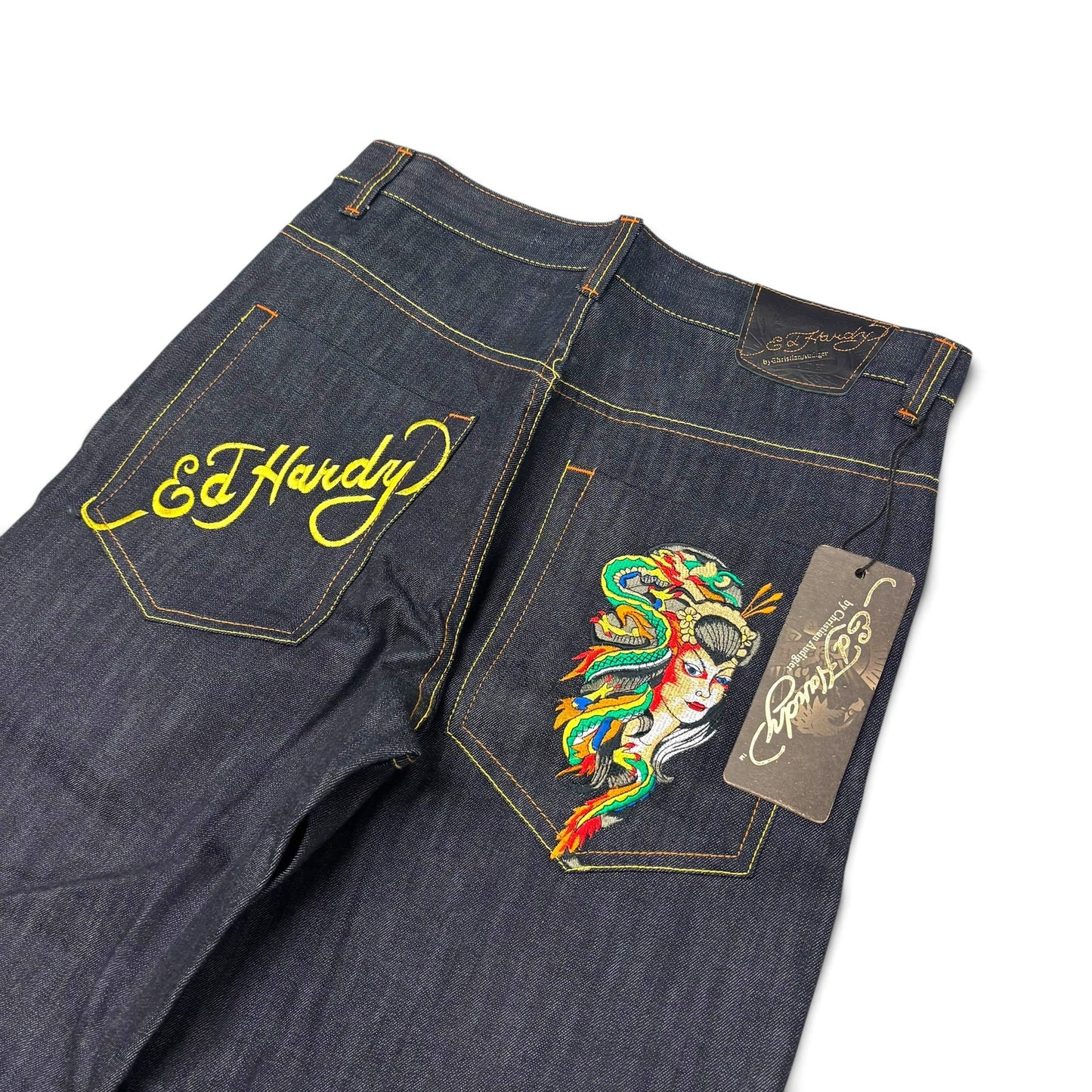 New Y2K Ed Hardy Dragon Lady Jeans 34