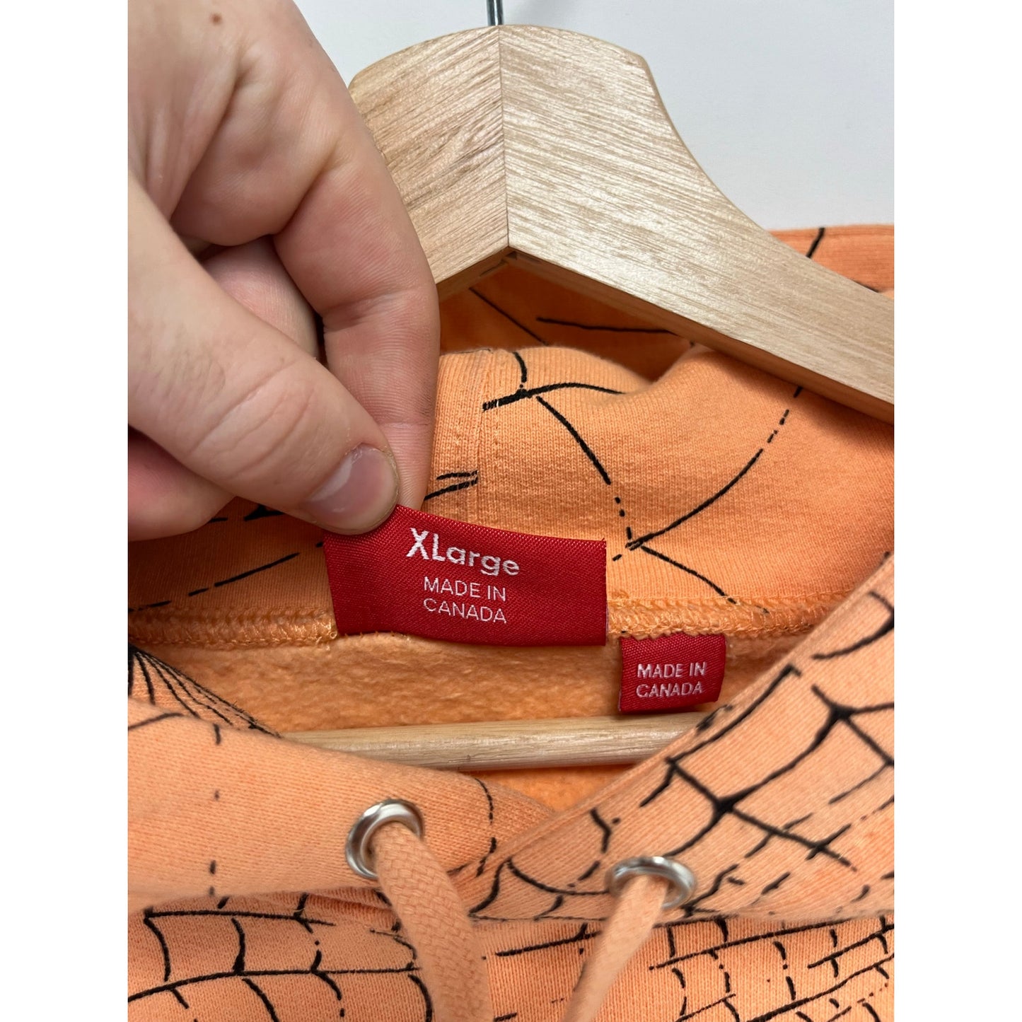 Supreme Spider Web Hoodie peach 2016 XL