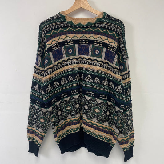 Vintage 3d Knit Sweater XL