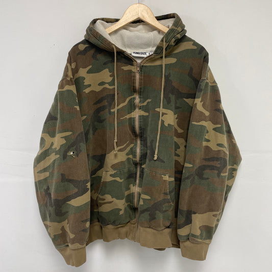 Vintage Camo thermal lined zip up hoodie XL