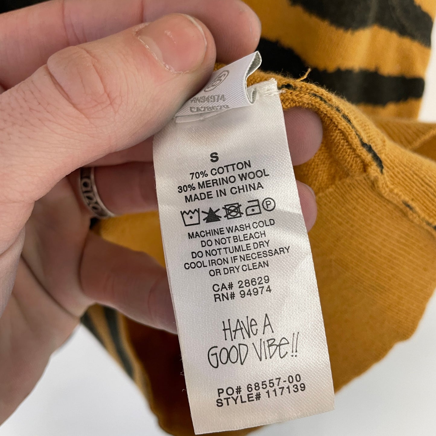 Stussy Tiger Printed Sweater Vest striped Mustard S