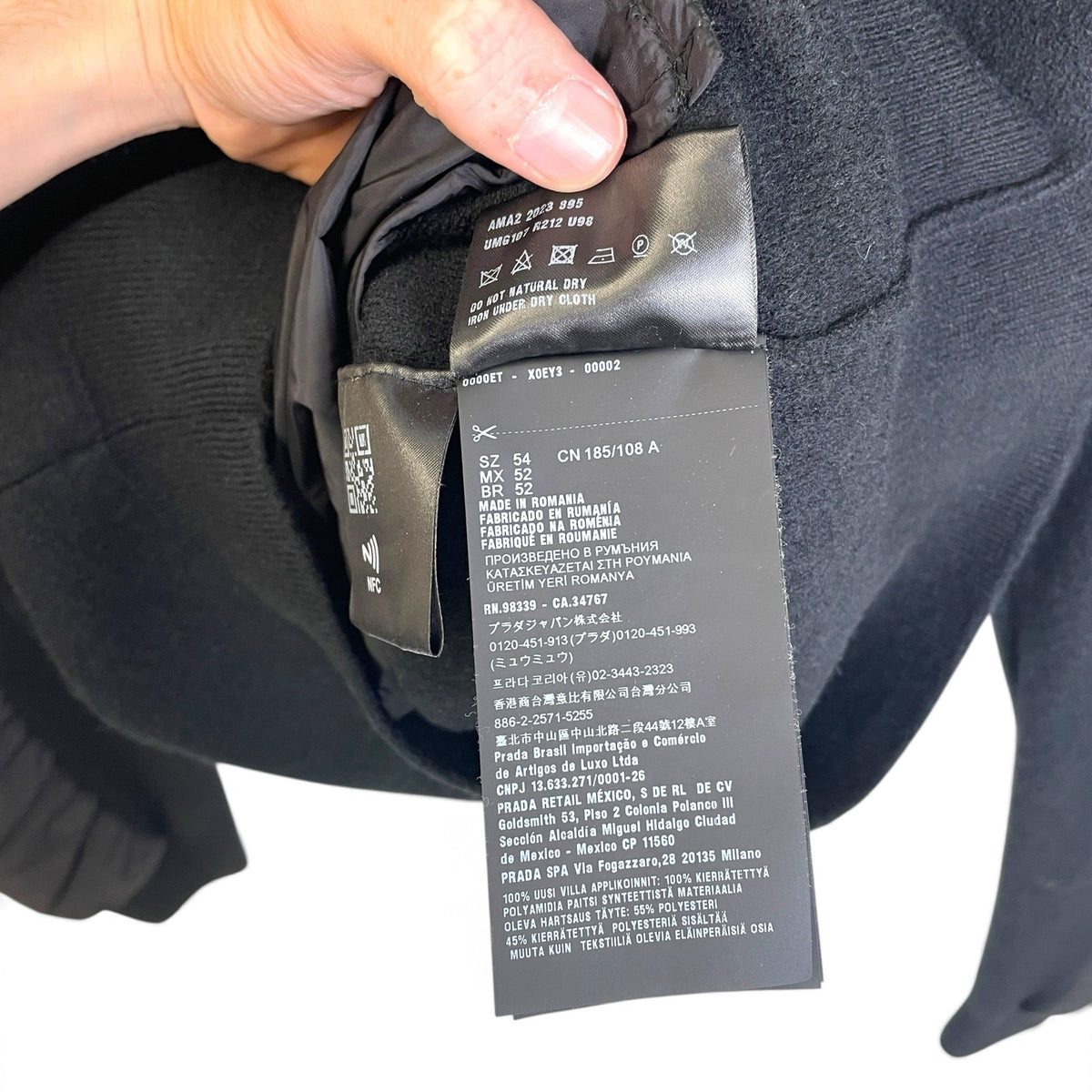 Prada Knit Nylon Bomber Zip Up Jacket 54