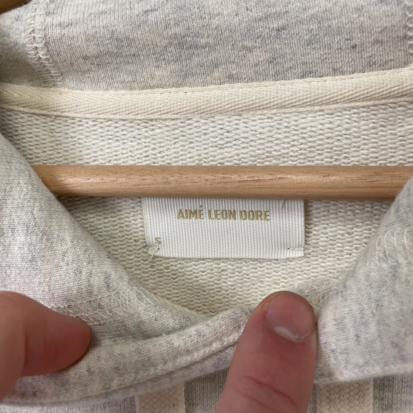 Aime Leon Dore Tonal Logo beige Hoodie S NEW