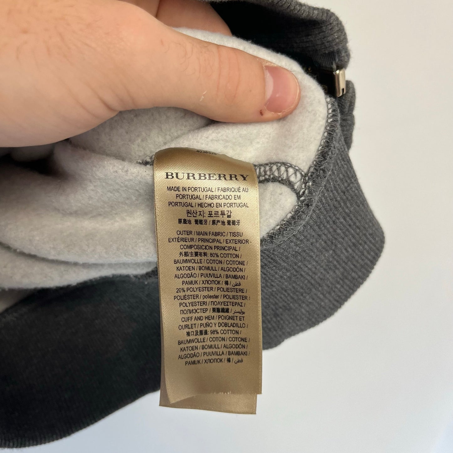 Burberry Full Zip Up Sweater S