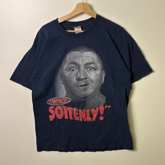 Vintage 1999 Curly Three Stooges Why Soitenly tee L