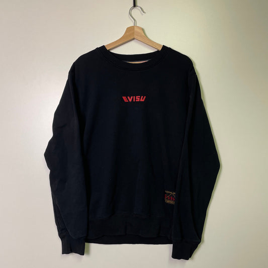 Vintage Evisu embroidery black crewneck XL