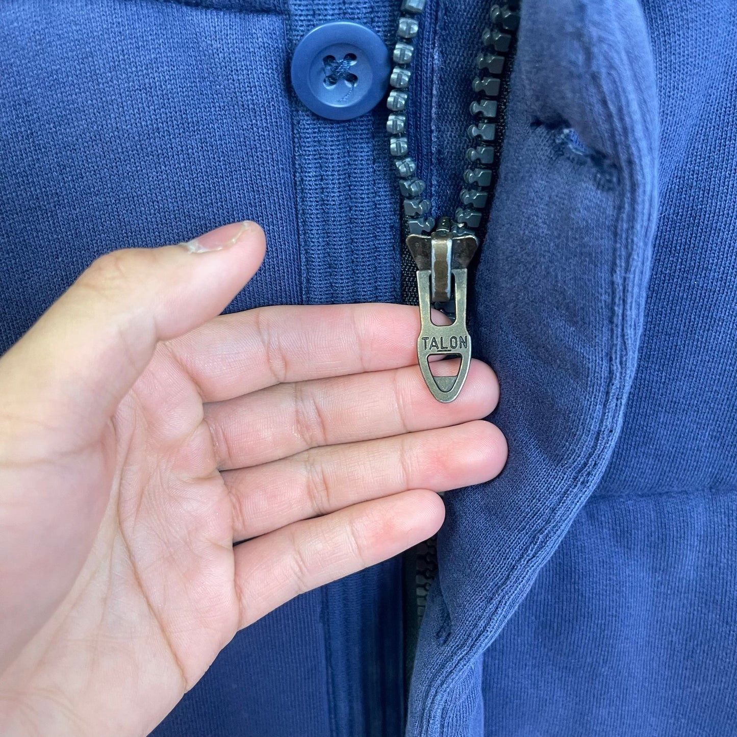 Vintage polo blue puffer jacket M