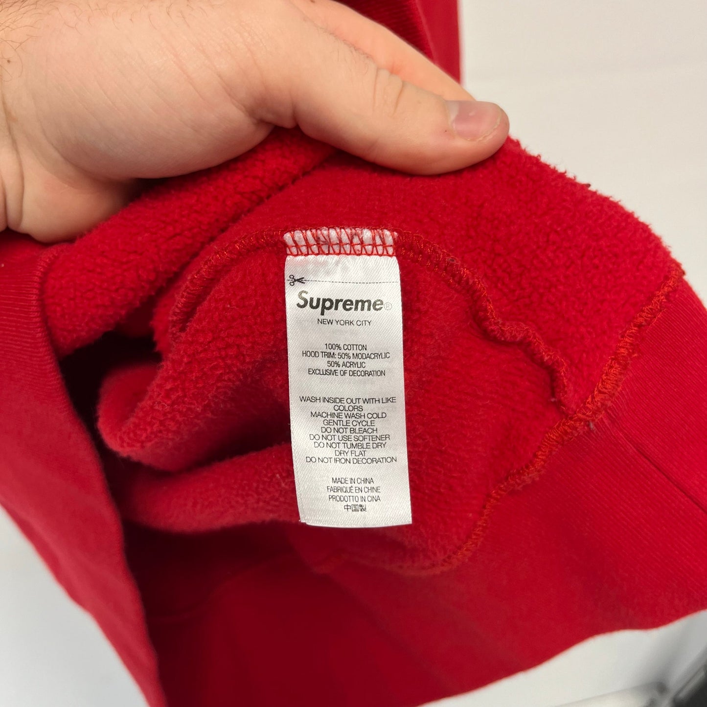 Supreme Leopard Trim Hooded Sweater L