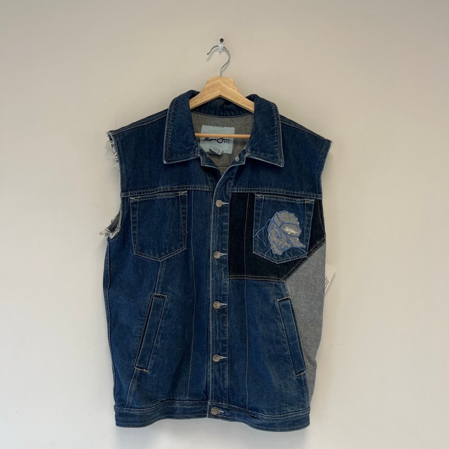 Y2K Exco Denim Hip Hop Vest S
