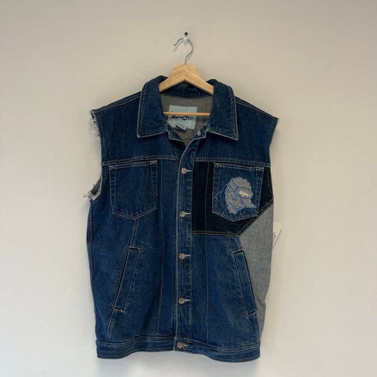 Y2K Exco Denim Hip Hop Vest S