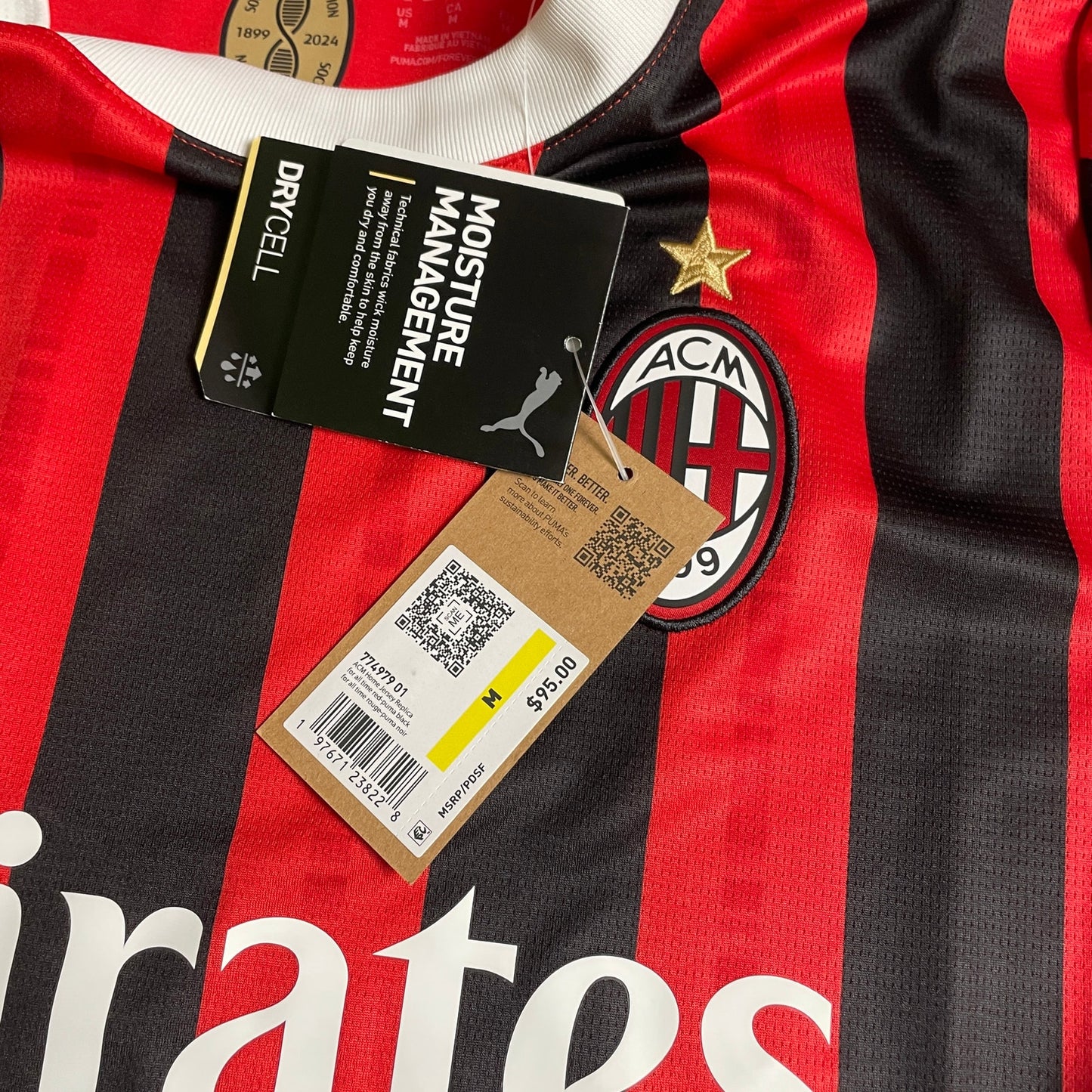 Puma AC Milan fly emirates jersey NWT