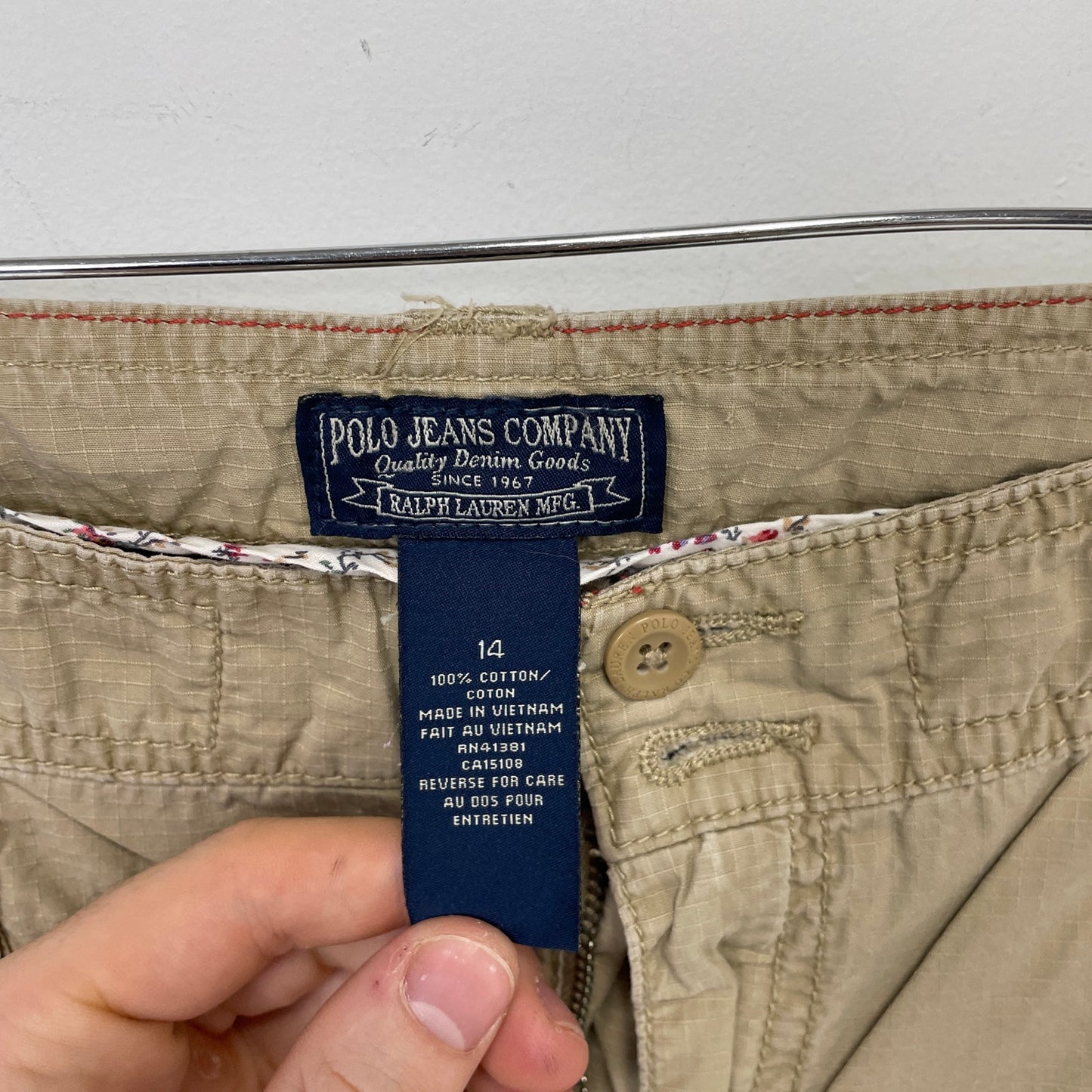 Vintage polo jeans khaki cargo pants M