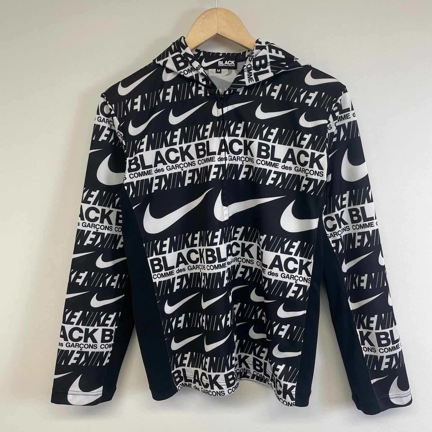 Nike commes des garcon all over print zip up hoodie M