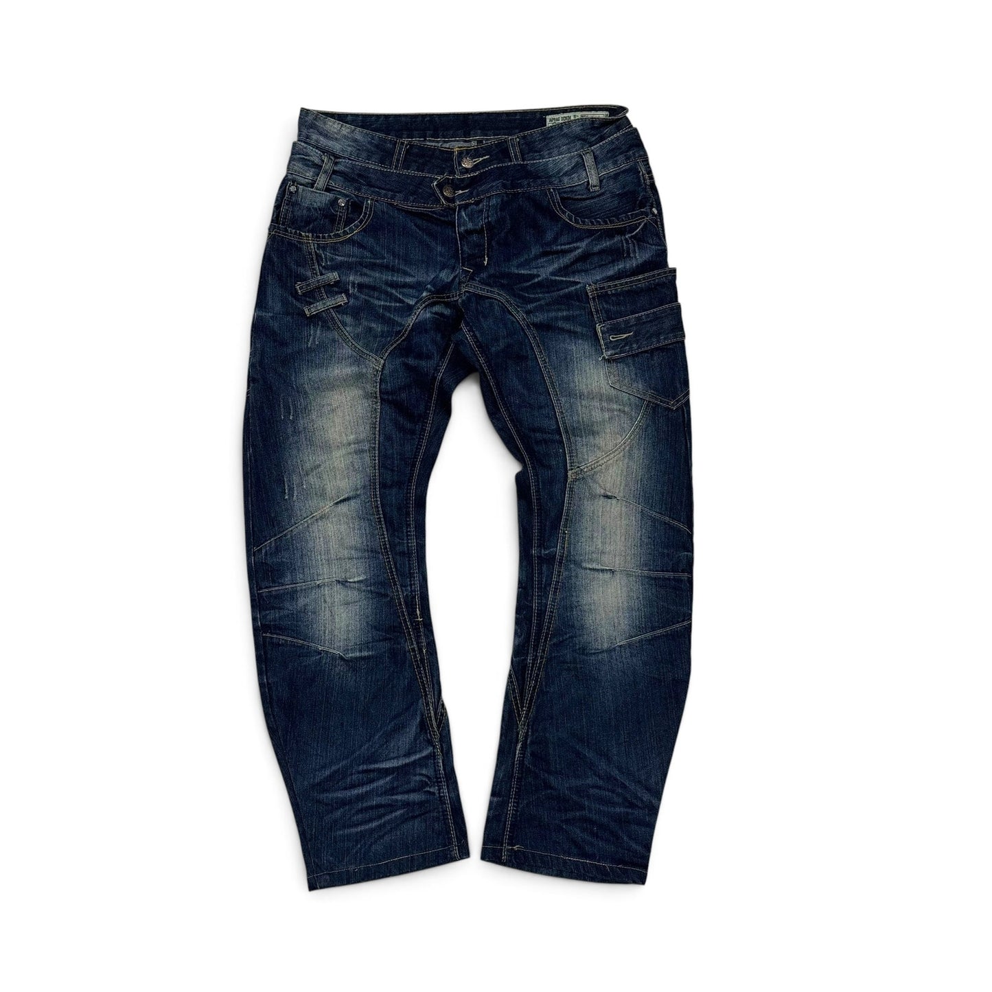 Y2K Japrag Okisha Samoko Dark Wash Deconstructed Jeans 34