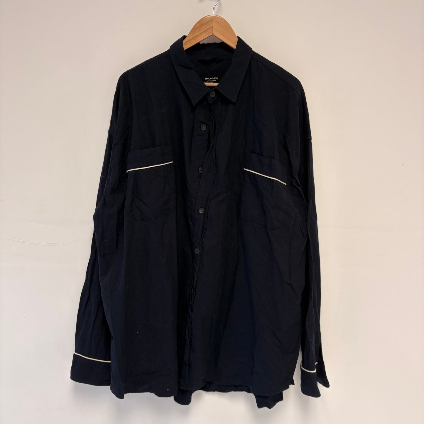 Fear of God Fifth Collection navy piped oversized shirt XL