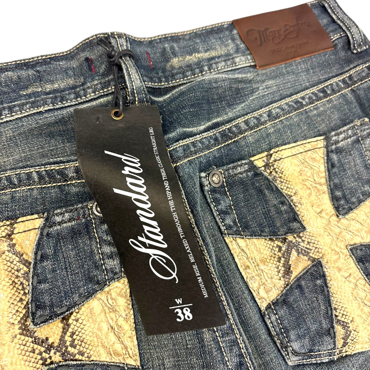 New Y2K Mark Ecko Snake Skin Cross Baggy Jeans 38