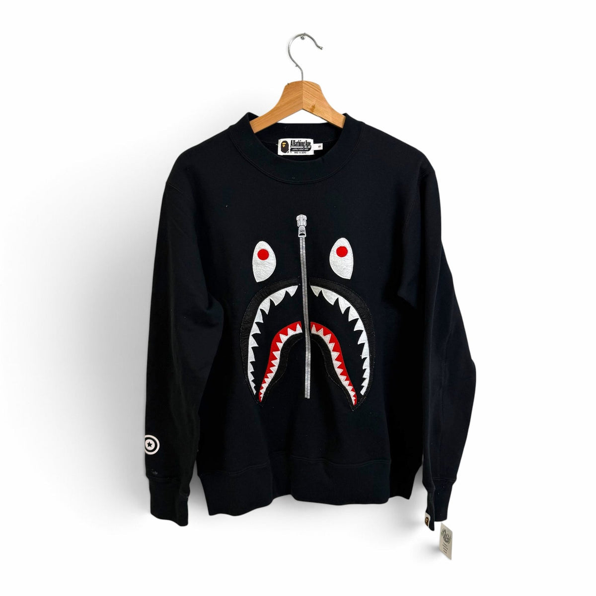 A Bathing Ape Black Bape Shark Sweatshirt S