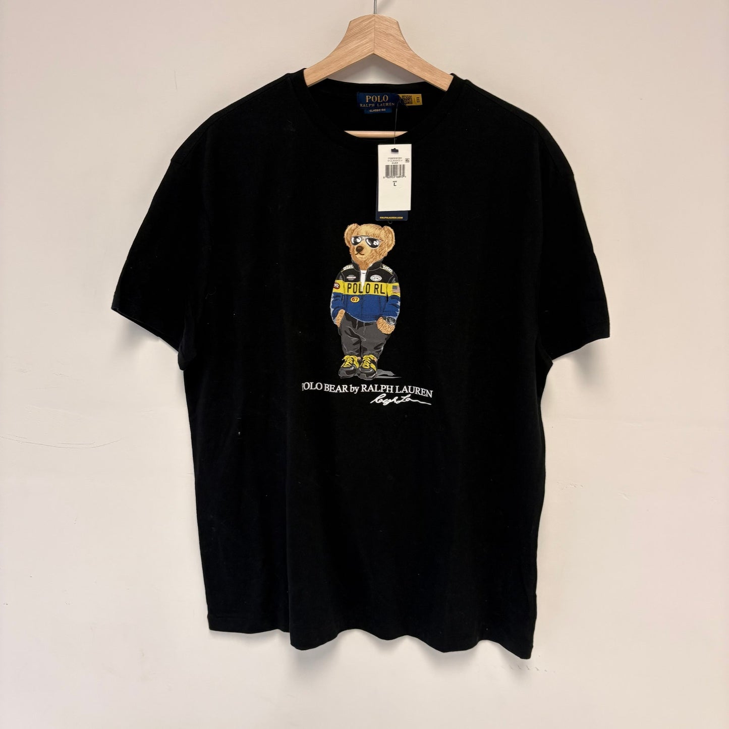 Polo Ralph Lauren Black Polo Bear T-Shirt L DS