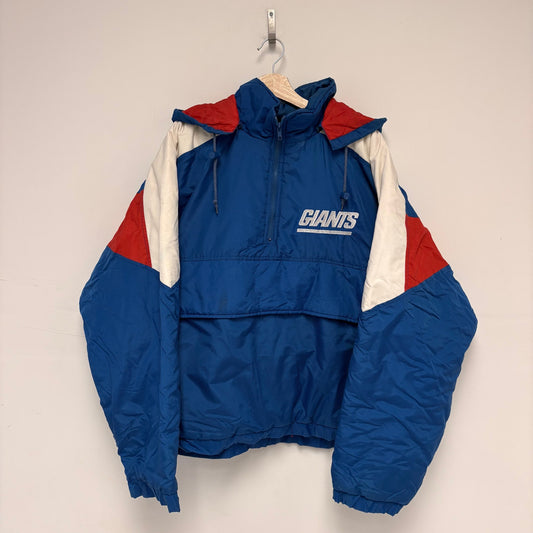 New York Giants NFL 1/2 zip hooded puffer jacket XXL