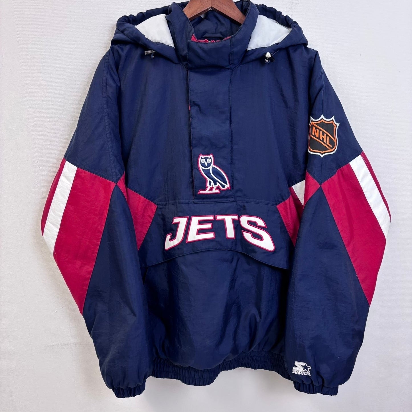 OVO x NHL Winnipeg Jets Starter Half-Zip Hooded Jacket M