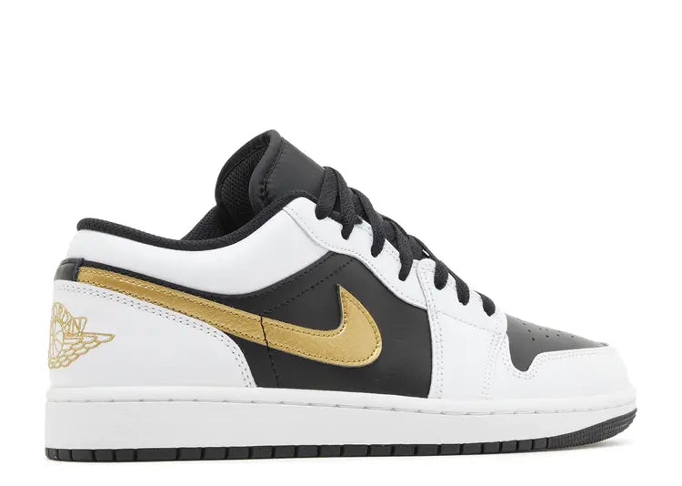 Jordan 1 Low White Black Metallic Gold Size: 6, 7