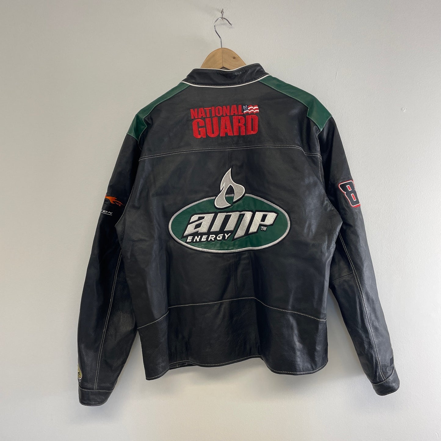 Vintage Dale Jr racing NASCAR Leather Jacket L