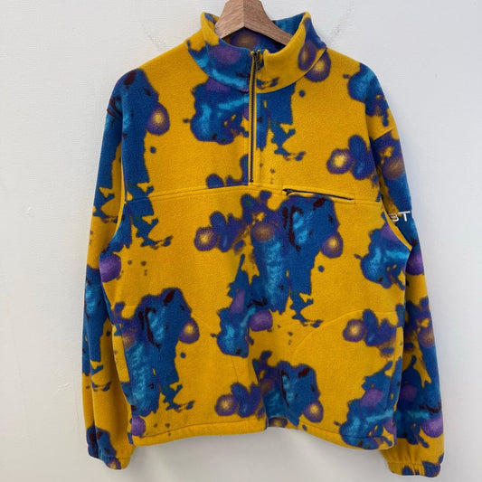 Stussy Half Zip Polar Mock tye dye fleece sweater M