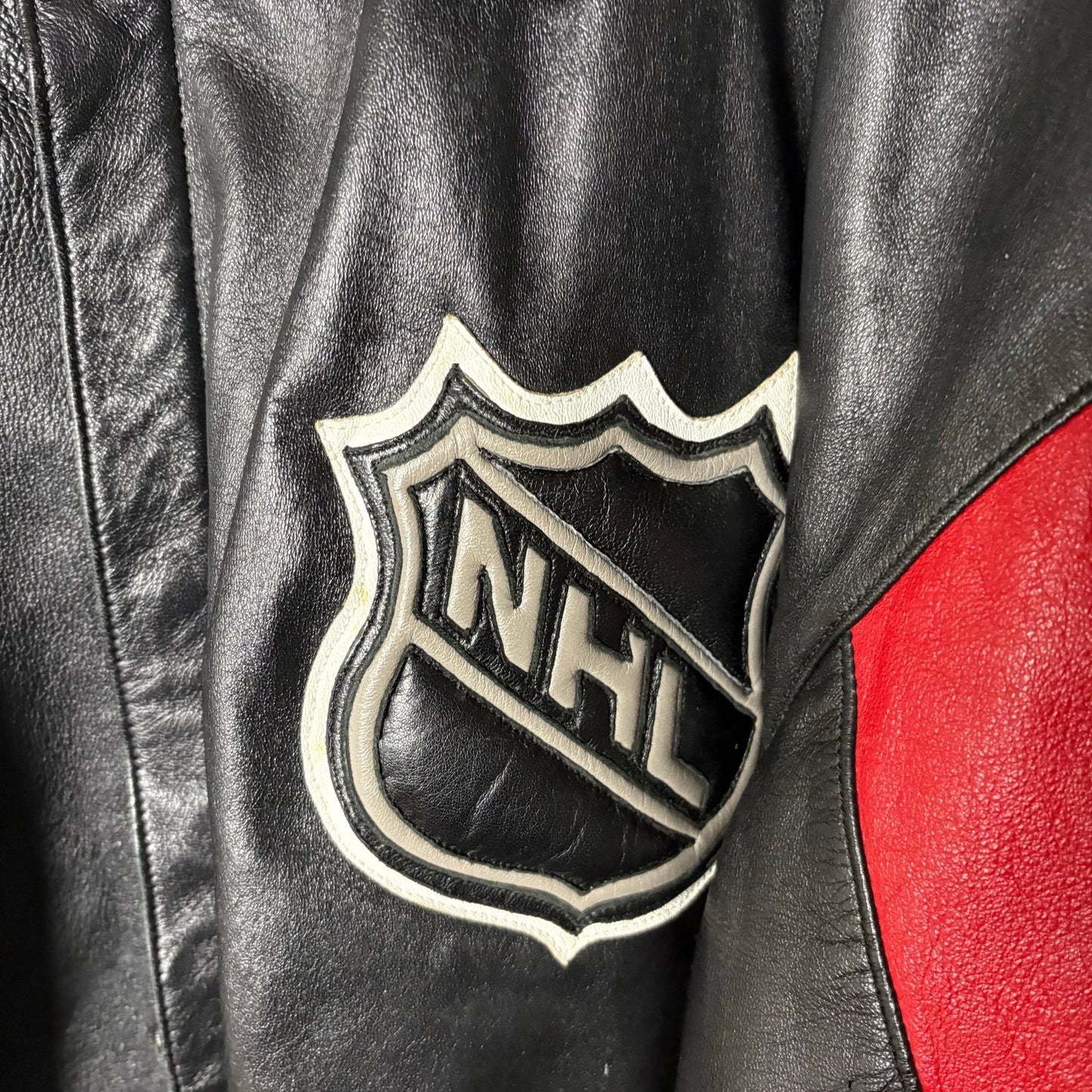 Vintage NHL dodge different leather jacket XL