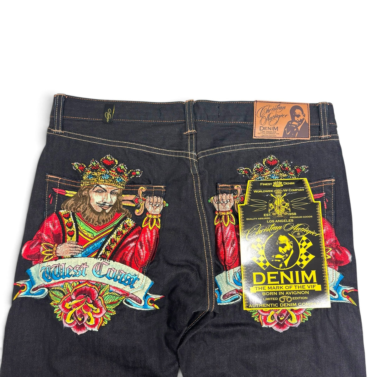 New Vintage Christian Audigier East Coast/West Coast King Jeans Size 34