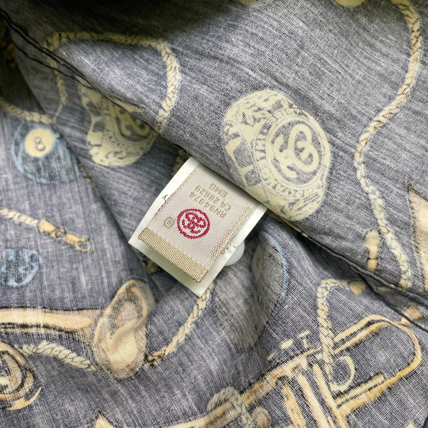 Stussy trumpet monogram button up shirt M