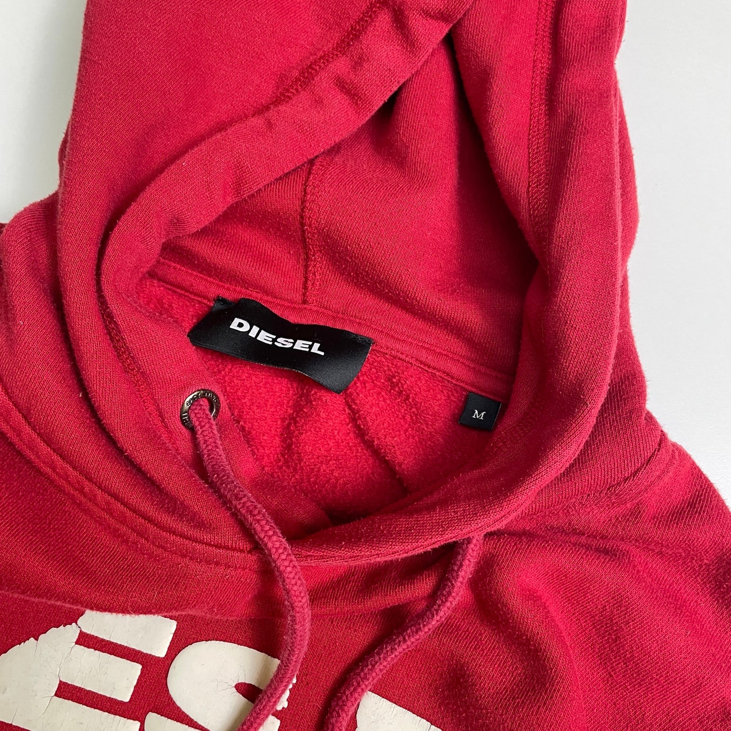 DIESEL red printed hoodie M