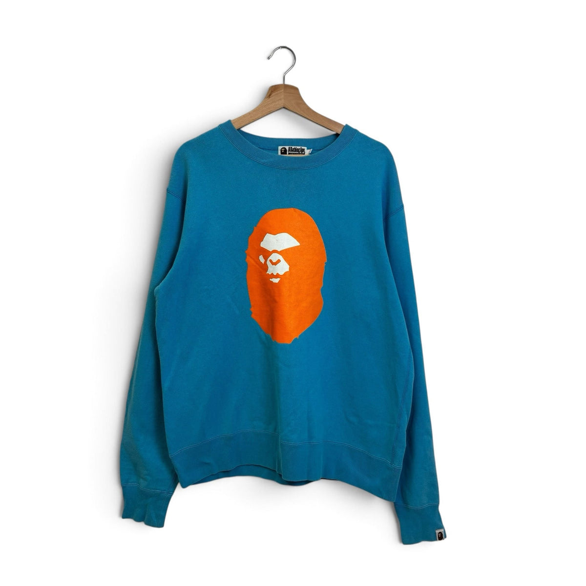 BAPE Mad Face Wide Crewneck Sax FW18 XL