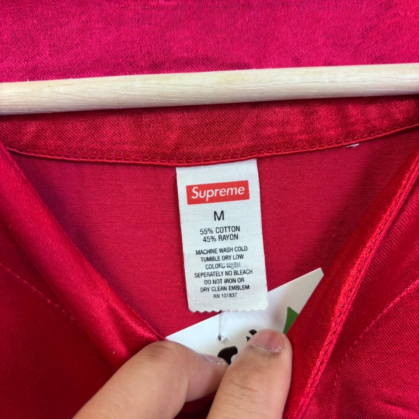 Supreme Satin Baseball Jersey #1 shirt M