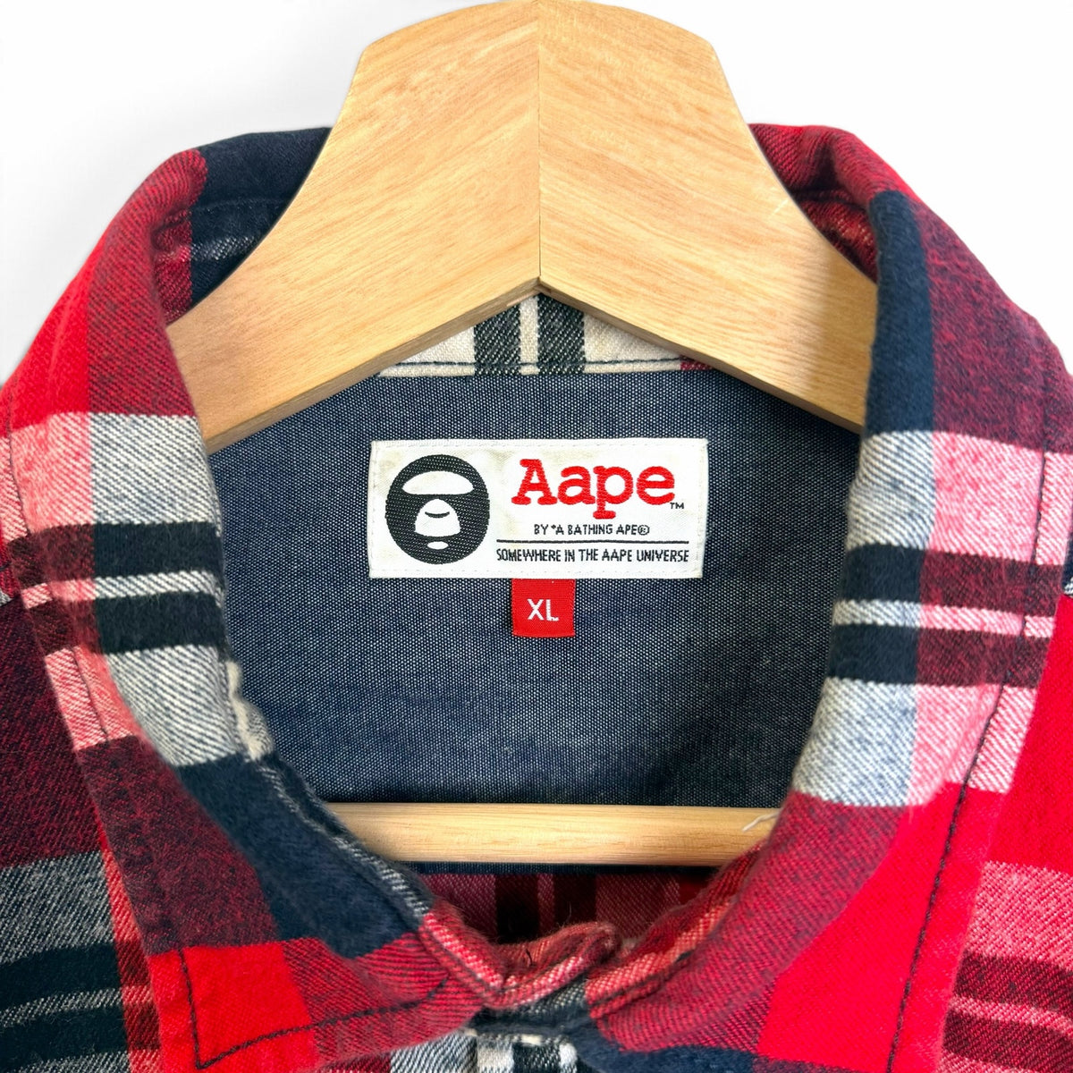 Aape By A Bathing Ape Bape Button Up Plaid Flannel XL