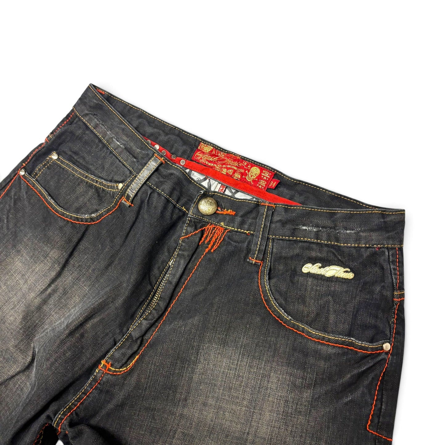 Y2K Stash House Washed Baggy Jeans 34