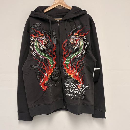 Ed hardy Dragon Flame Zip Up Hoodie L NWT
