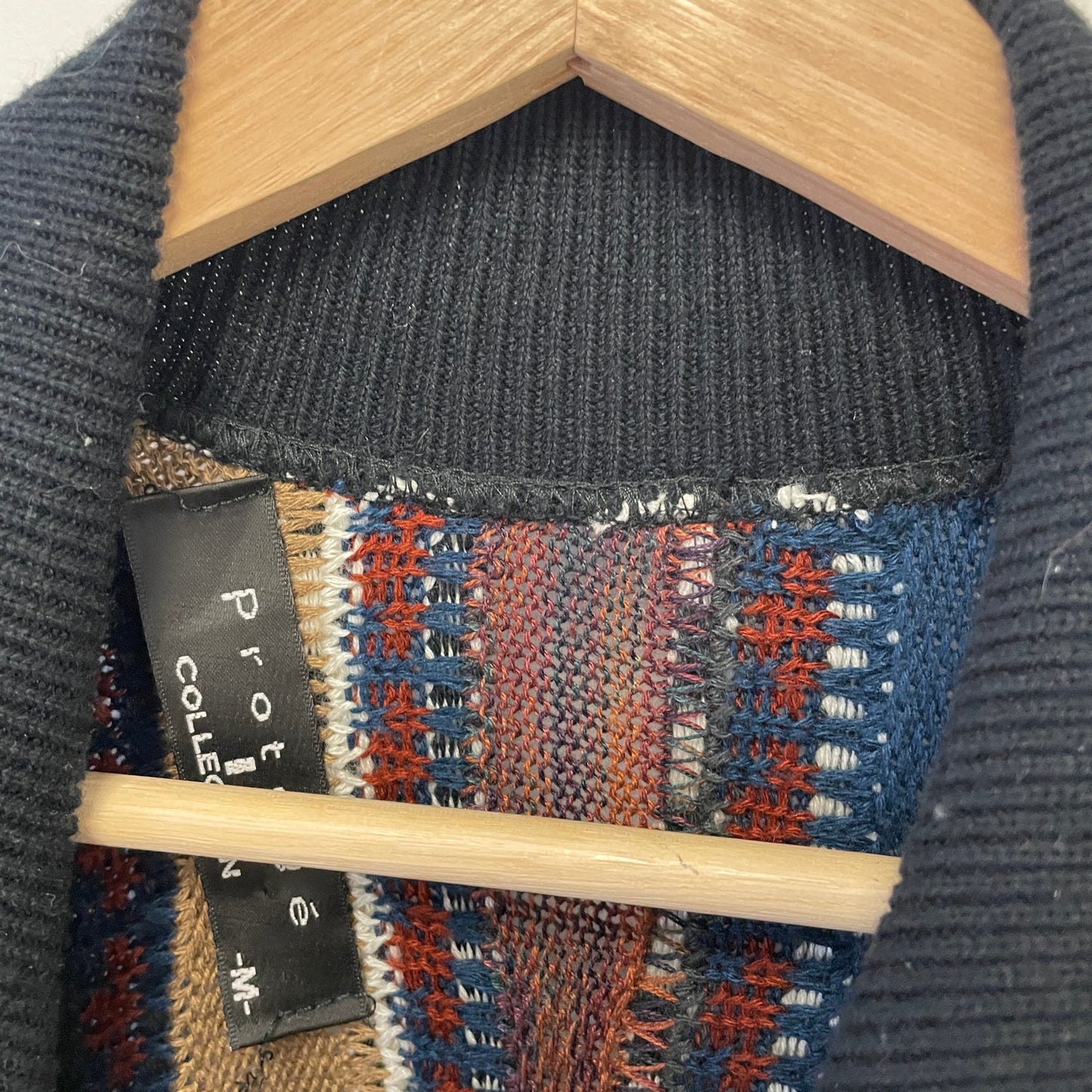 Vintage 3d knit coogi style collard polo knit sweater M/L
