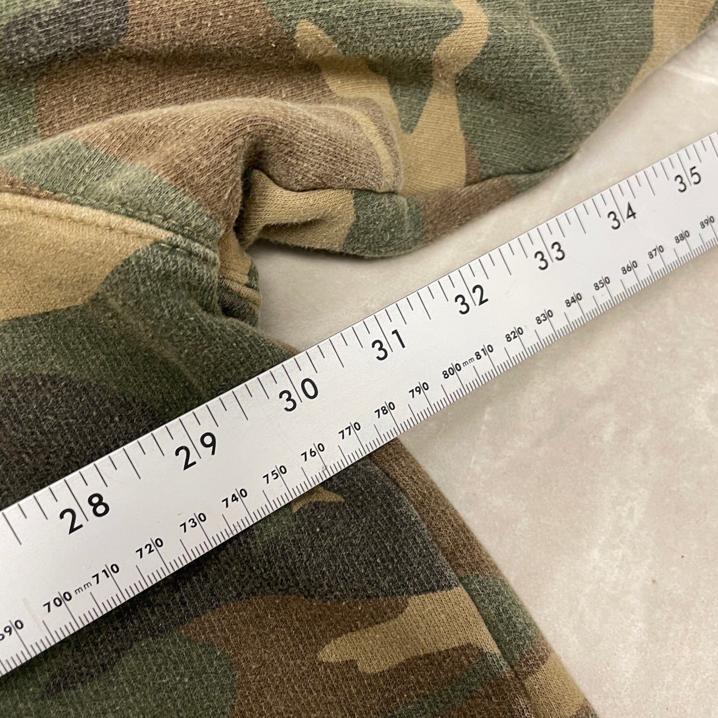 Vintage Camo thermal lined zip up hoodie XL