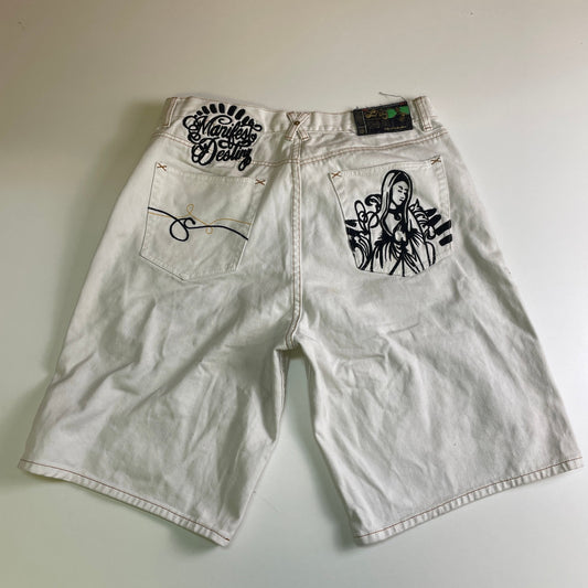 LRG Y2K embroidery rosary denim jorts 34