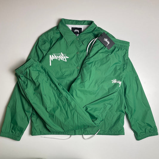 Stussy green windbreaker 2 piece set L NWT