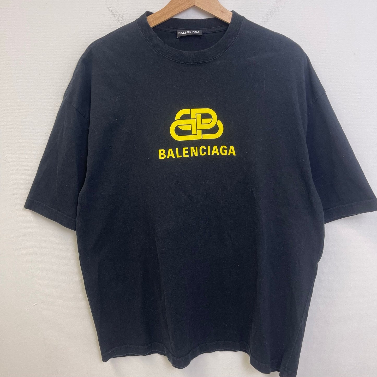 Balenciaga BB Logo T-Shirt Black Yellow L