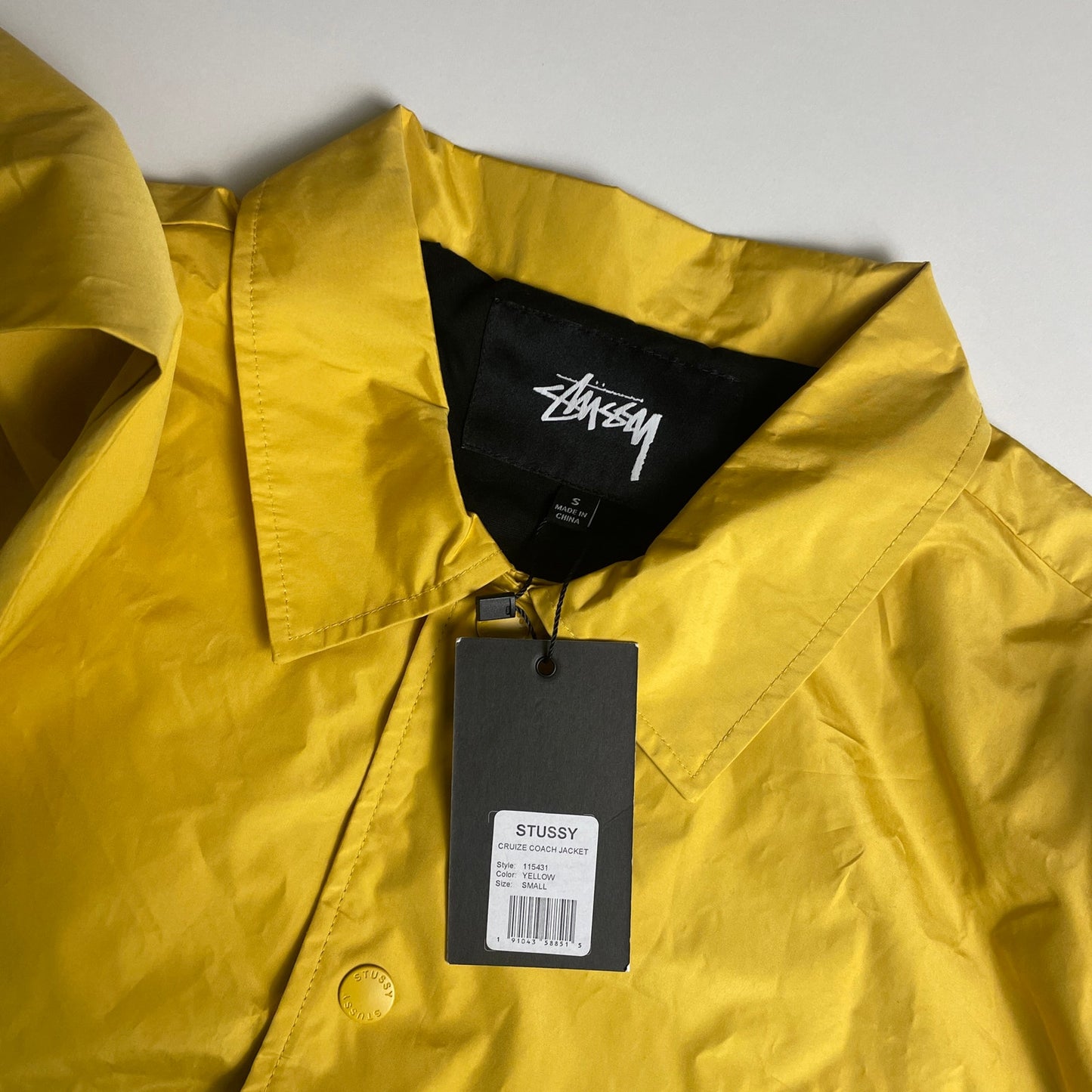 Stussy yellow windbreaker jacket NWT S