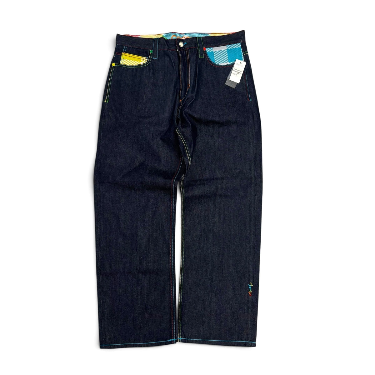 New Vintage Coogi Plaid Print Jeans 36