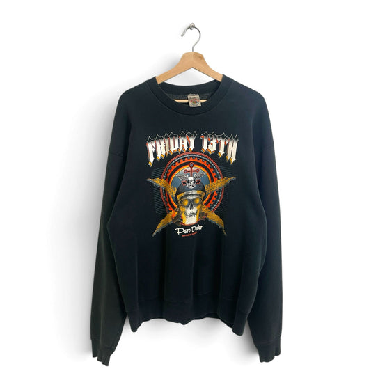 Vintage 90s Friday The 13th Port Dover Ride Crewneck XL