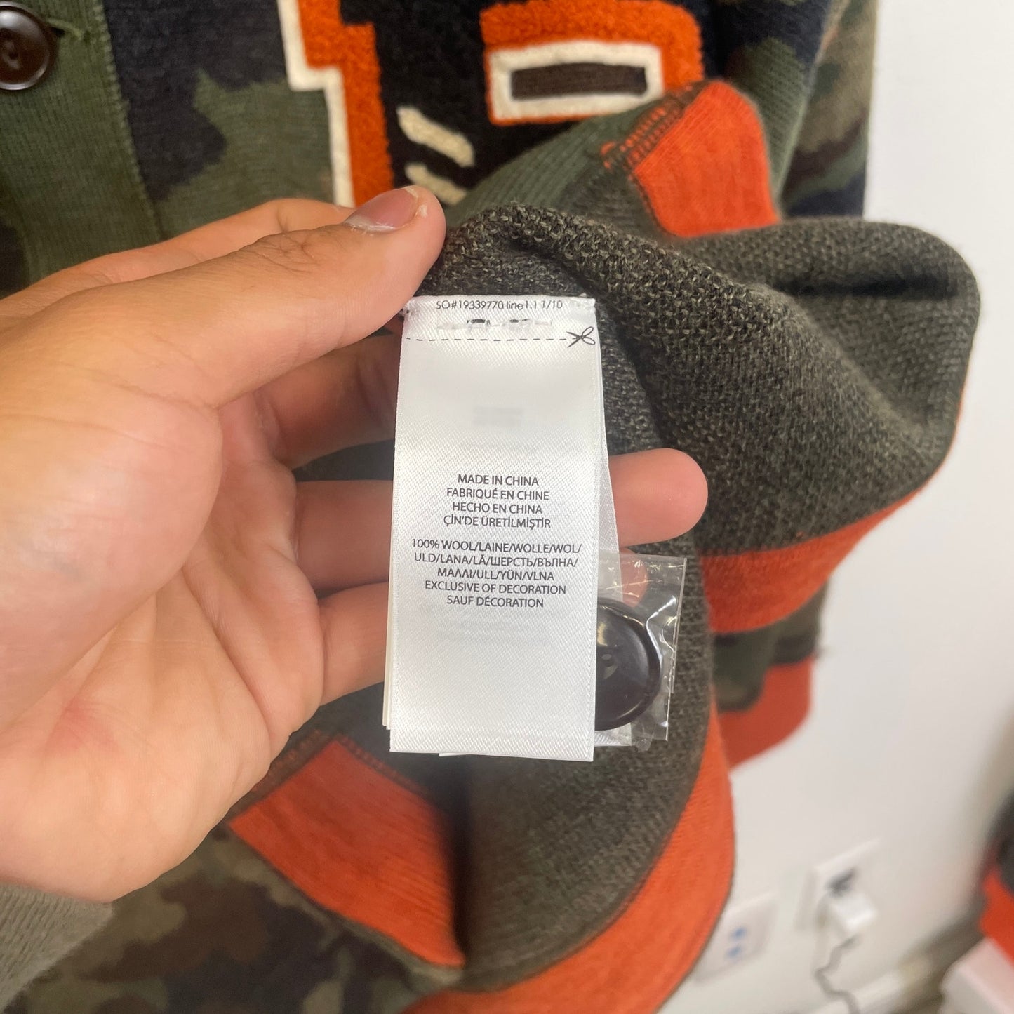 Polo Ralph Lauren P Wing Tiger Camo Cardigan L