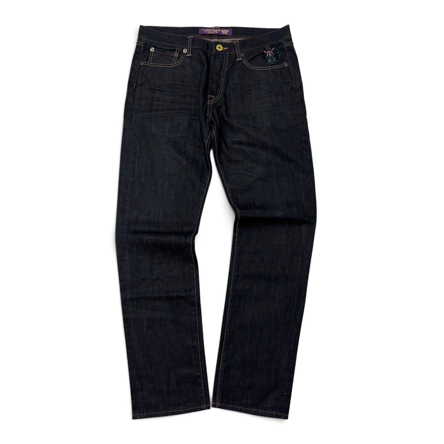 Y2K Christian Audigier East Coast/West Coast King Jeans Size 34