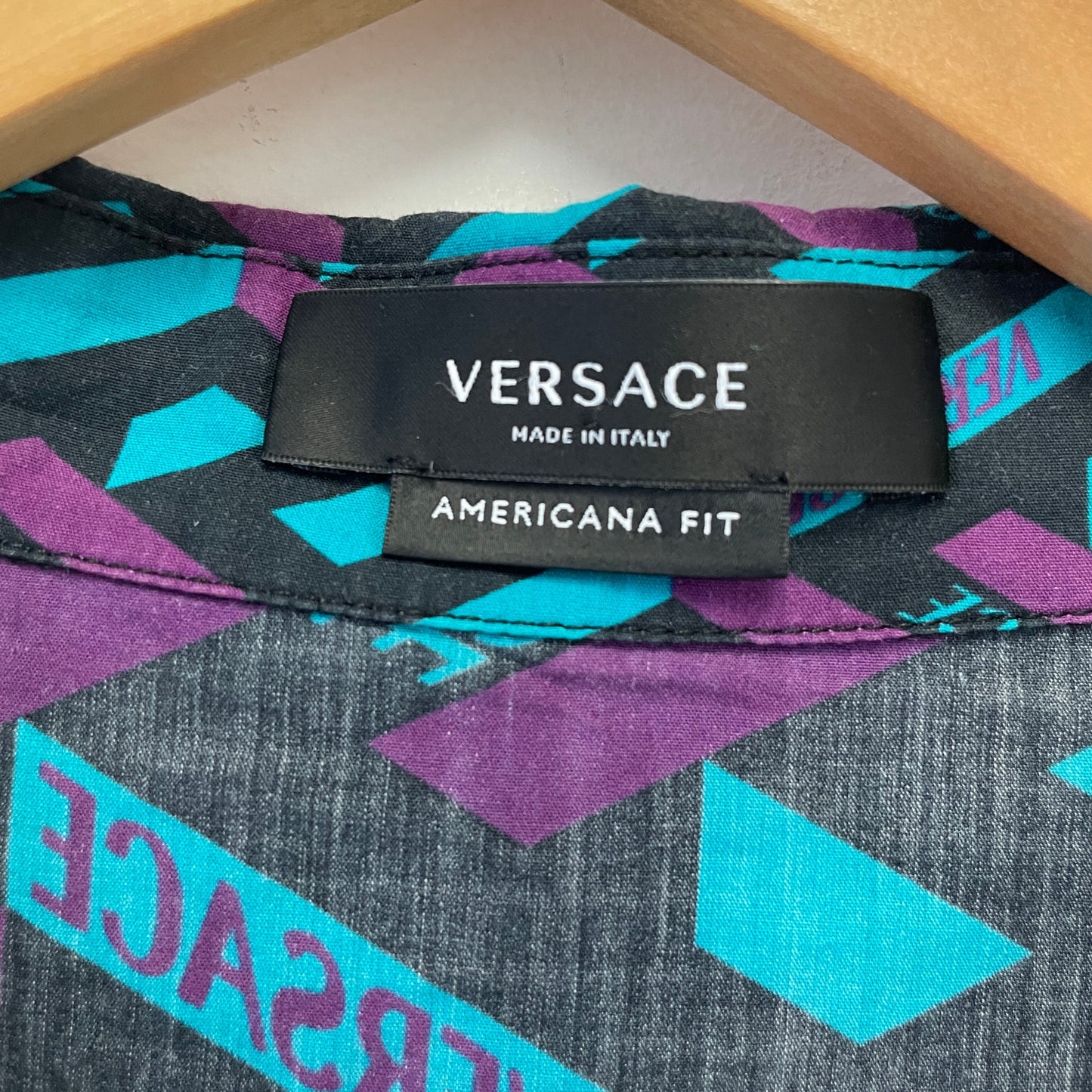 Versace La greca purple teal Button Up L