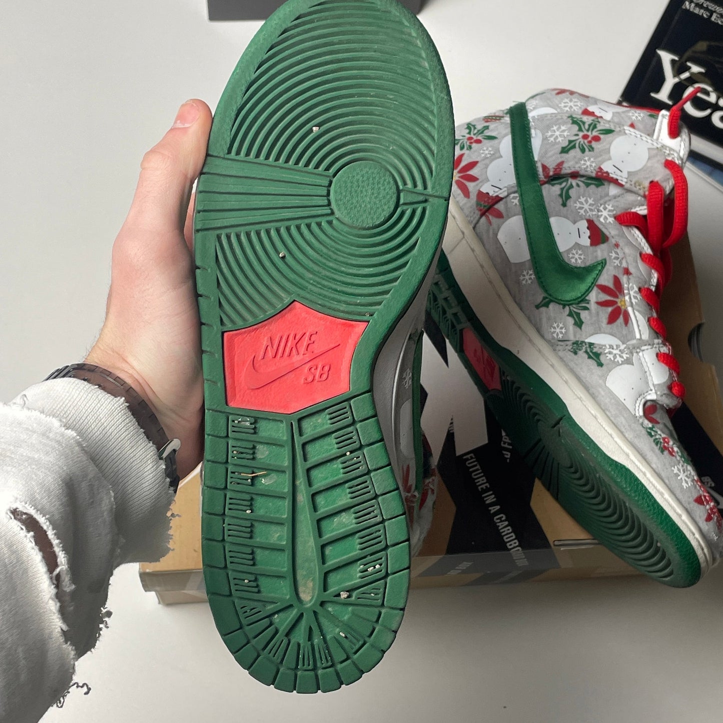 Nike dunk sb high Concepts Ugly Christmas Sweater Grey 9.5